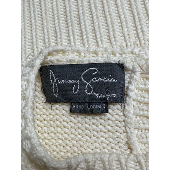 Jimmy Garcia Sweater Womens Small‎ Knit Cream Floral Hand Loomed Cottage Artsy - Picture 8 of 12